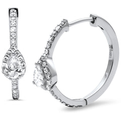 SPECIAL!.72ct G SI 14K White Gold Diamond Pear Shaped Click Post Earrings
