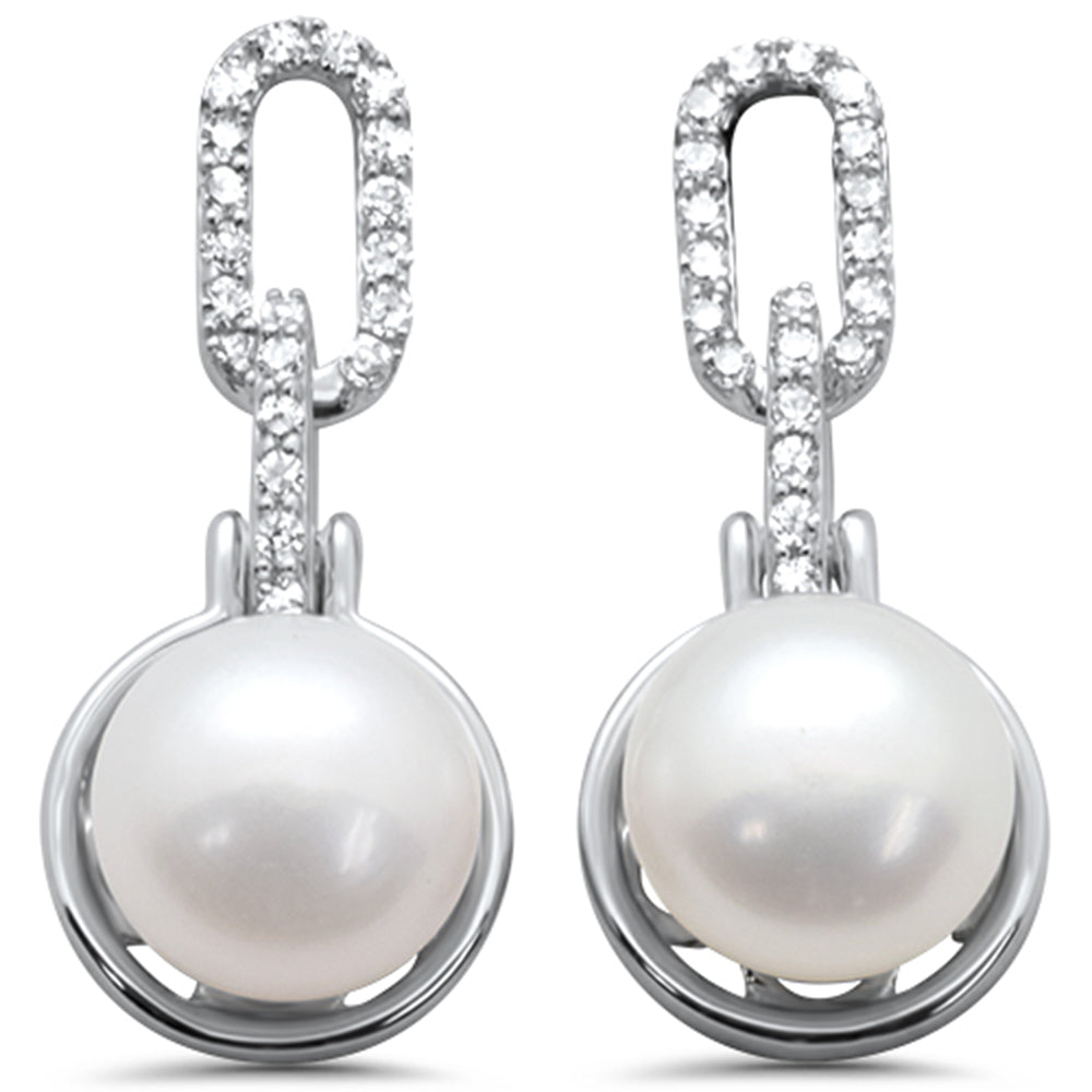 SPECIAL!.20ct G SI 14K White Gold Diamond Pearl Drop Earrings