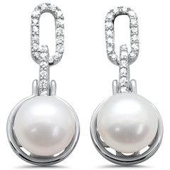 SPECIAL!.20ct G SI 14K White Gold Diamond Pearl Drop Earrings