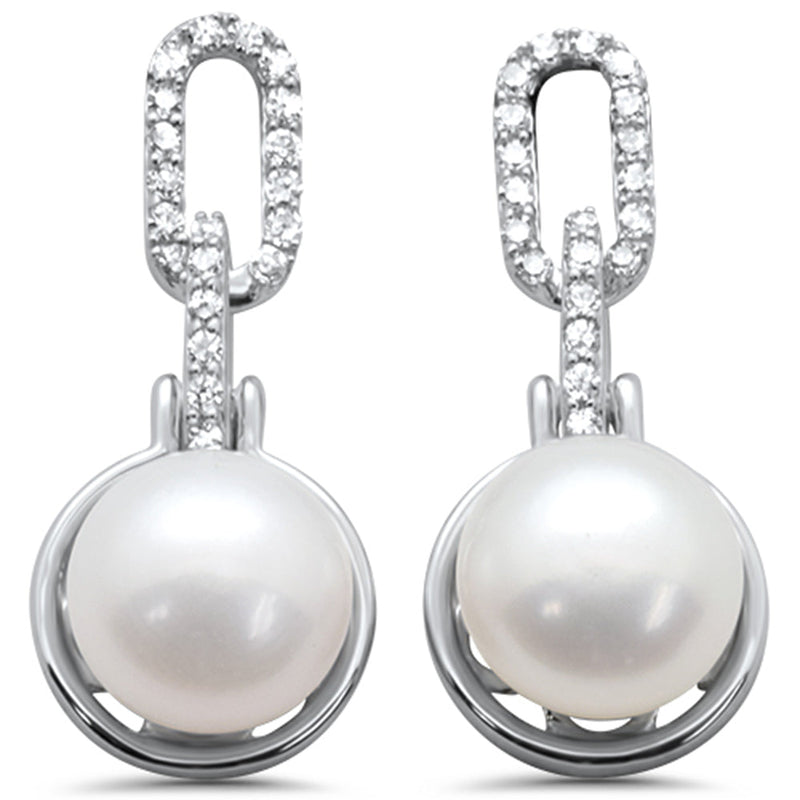 SPECIAL!.20ct G SI 14K White Gold Diamond Pearl Drop Earrings