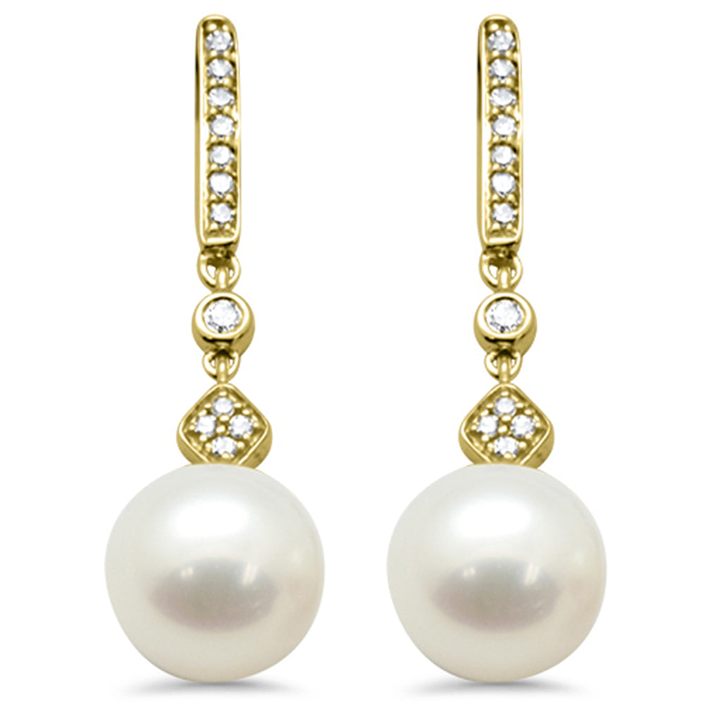 SPECIAL! .13ct G SI 14K Yellow Gold Diamond Pearl Drop Heart Earrings