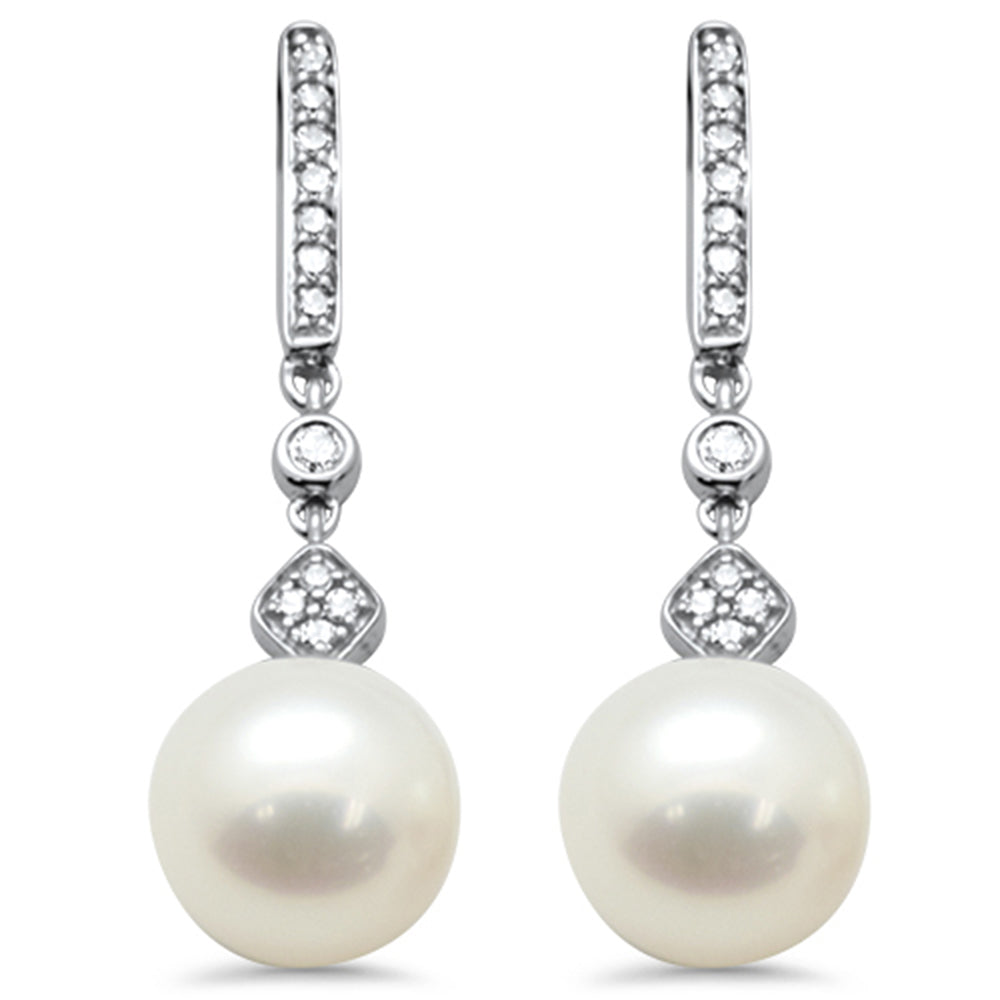 SPECIAL! .13ct G SI 14K White Gold Diamond Pearl Drop Earrings