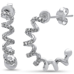 SPECIAL!.24ct G SI 14K White Gold Diamond Spiral Earrings