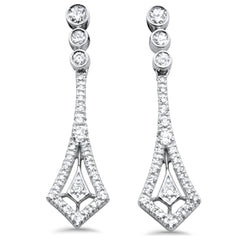SPECIAL!.49ct G SI 14K White Gold Diamond Drop Dangle Earrings
