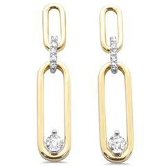 SPECIAL! .20ct G SI 14K Yellow Gold Diamond Paperclip Earrings