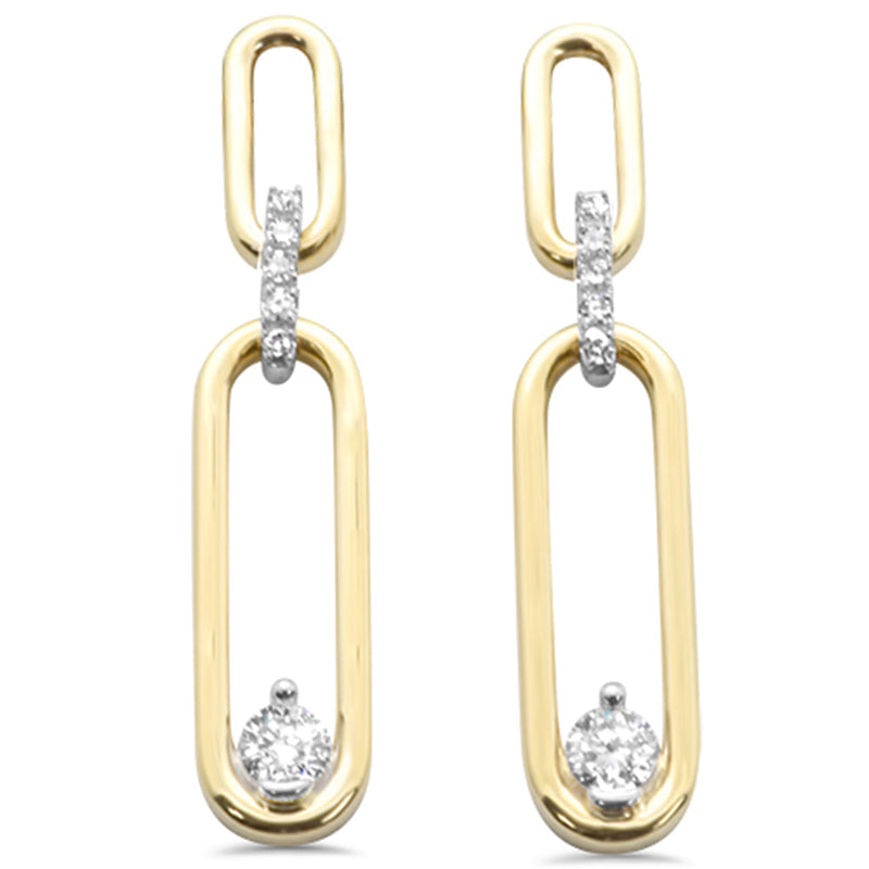 SPECIAL! .20ct G SI 14K Yellow Gold Diamond Paperclip Earrings