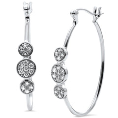 SPECIAL!.25ct G SI 14K White Gold Diamond Oval Hoop Earrings
