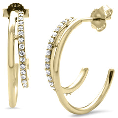 SPECIAL!.24ct G SI 14K Yellow Gold Diamond Open Hoop Earrings