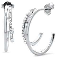 SPECIAL!.25ct G SI 14K White Gold Diamond Open Hoop Earrings