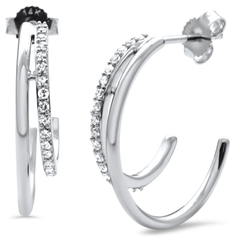 SPECIAL!.25ct G SI 14K White Gold Diamond Open Hoop Earrings