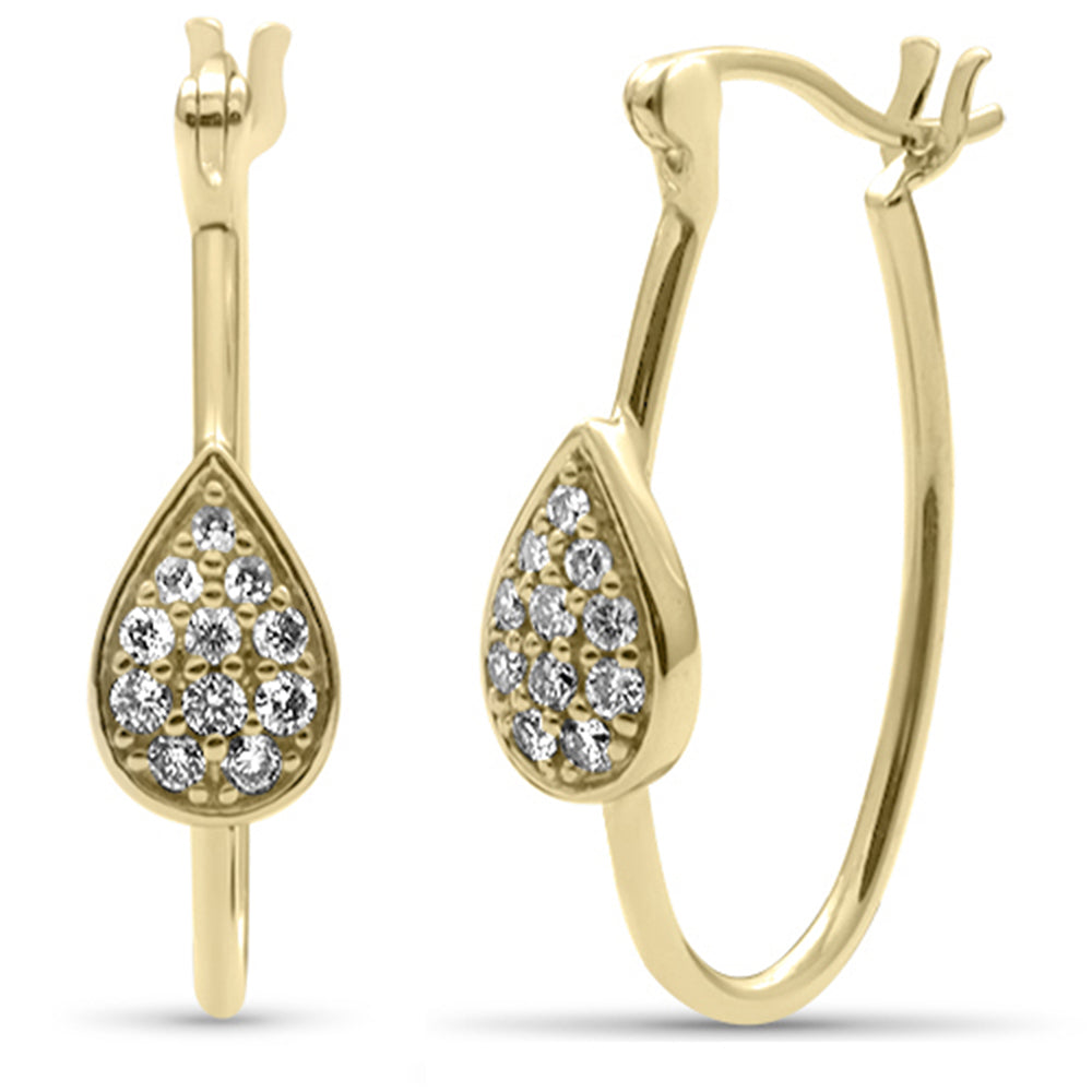 SPECIAL!.25ct G SI 14K Yellow Gold Diamond Pear Shaped Huggie Earrings