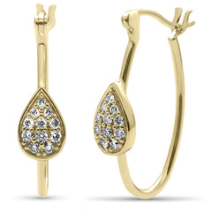 SPECIAL!.25ct G SI 14K Yellow Gold Diamond Pear Shaped Huggie Earrings