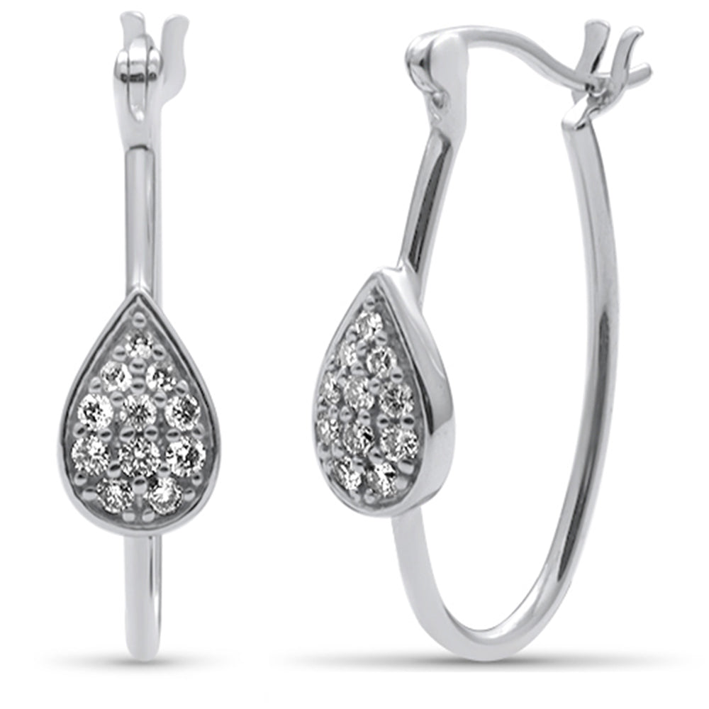 SPECIAL!.25ct G SI 14K White Gold Diamond Pear Shaped Huggie Earrings