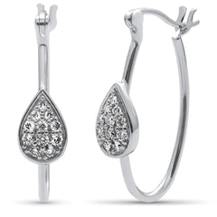 SPECIAL!.25ct G SI 14K White Gold Diamond Pear Shaped Huggie Earrings