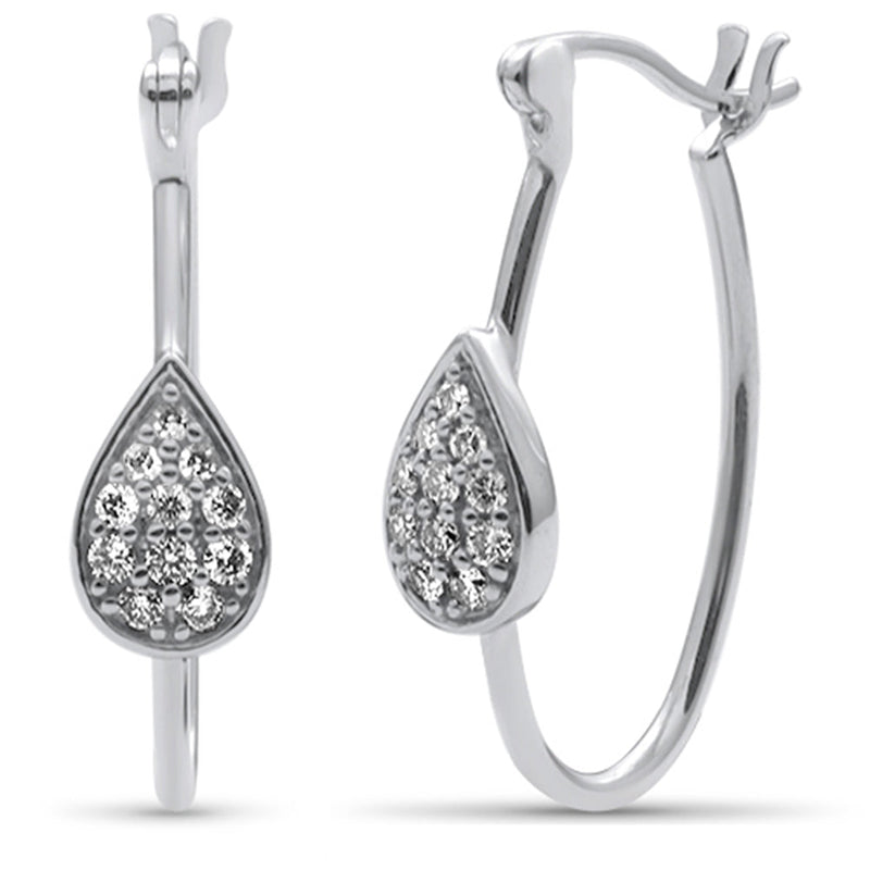 SPECIAL!.25ct G SI 14K White Gold Diamond Pear Shaped Huggie Earrings