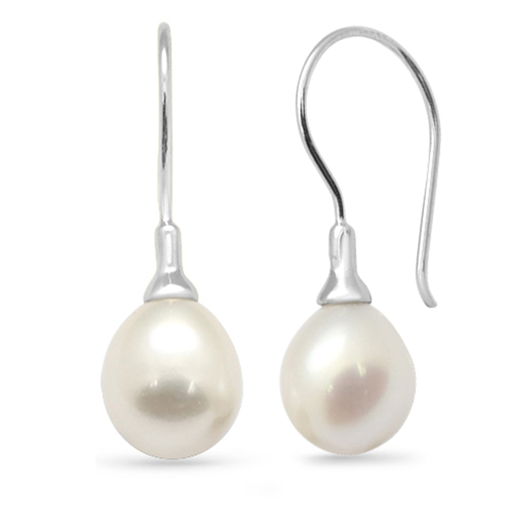 SPECIAL! G SI 14K White Gold Diamond Pearl Hook Earrings Hook Post