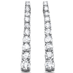 SPECIAL! 1.00ct G SI 14K White Gold Diamond Graduated Stones Drop Earrings