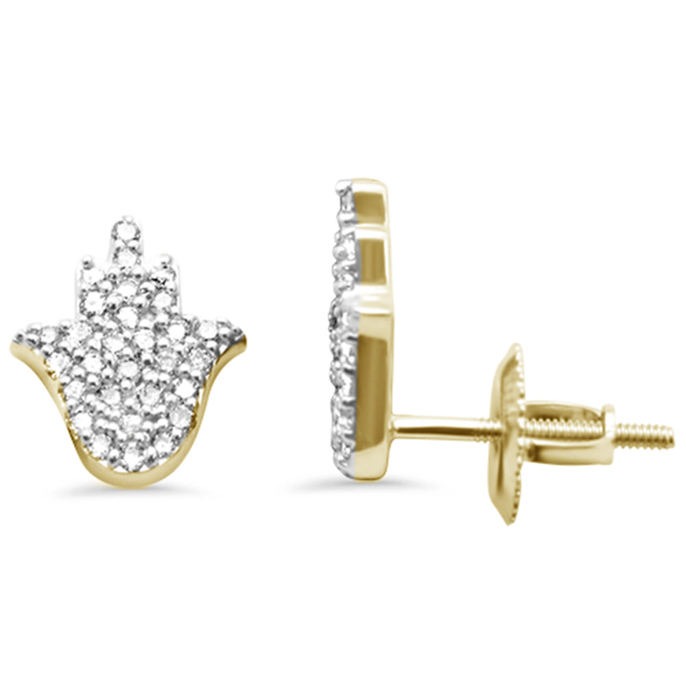 SPECIAL! .26ct G SI 14K Yellow Gold Diamond Hamsa Earrings