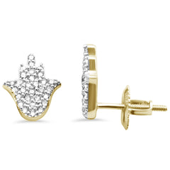 SPECIAL! .26ct G SI 14K Yellow Gold Diamond Hamsa Earrings