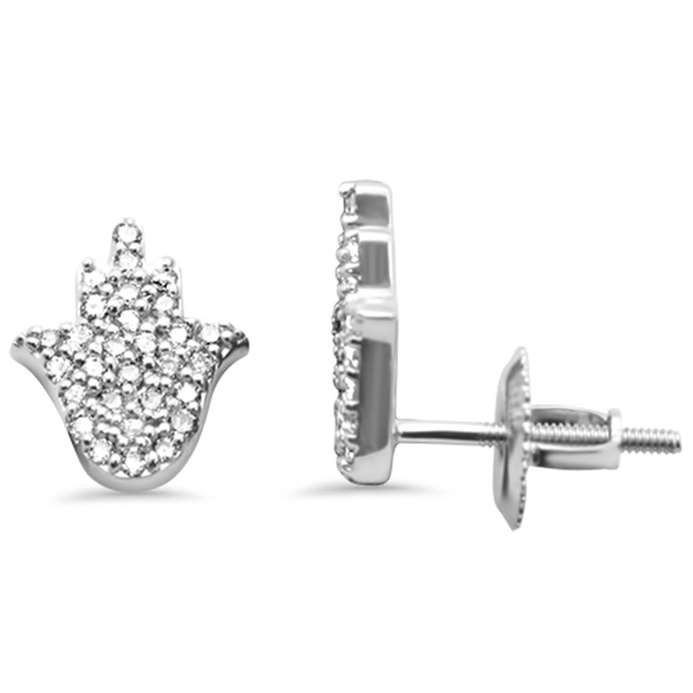 SPECIAL! .26ct G SI 14K White Gold Diamond Hamsa Earrings