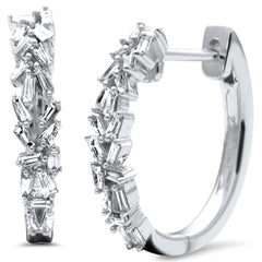 SPECIAL! .43ct G SI 14K White Gold Diamond Hoop Earrings