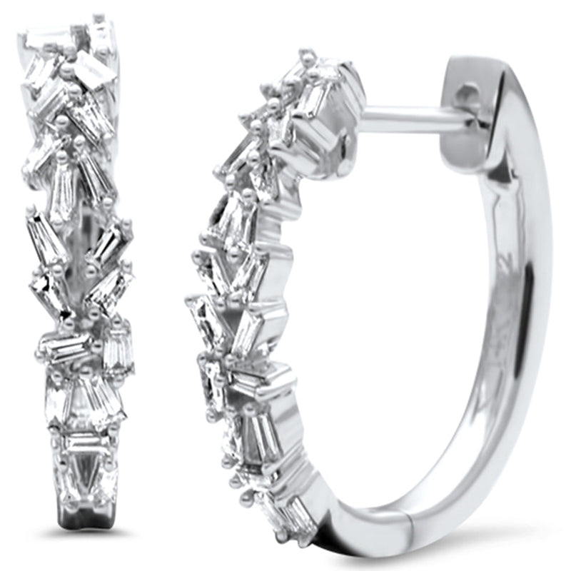 SPECIAL! .43ct G SI 14K White Gold Diamond Hoop Earrings