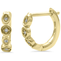 DIAMOND CLOSEOUT!  .03ct G SI 14K Yellow Gold Diamond Hoop Earrings