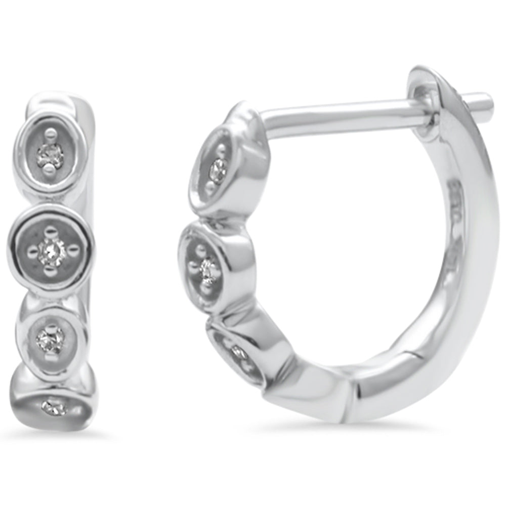DIAMOND CLOSEOUT!  .03ct G SI 14K White Gold Diamond Hoop Earrings