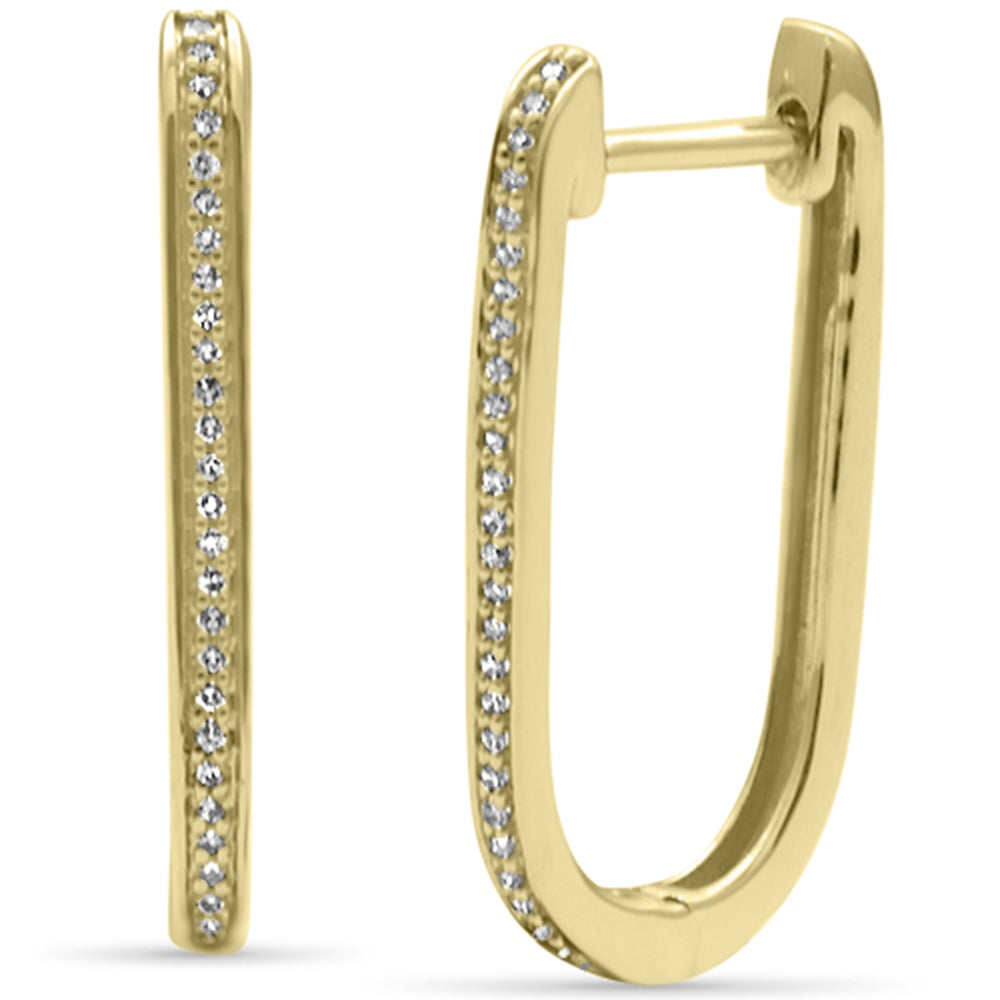 .07ct G SI 14K Yellow Gold Diamond Hoop Earrings