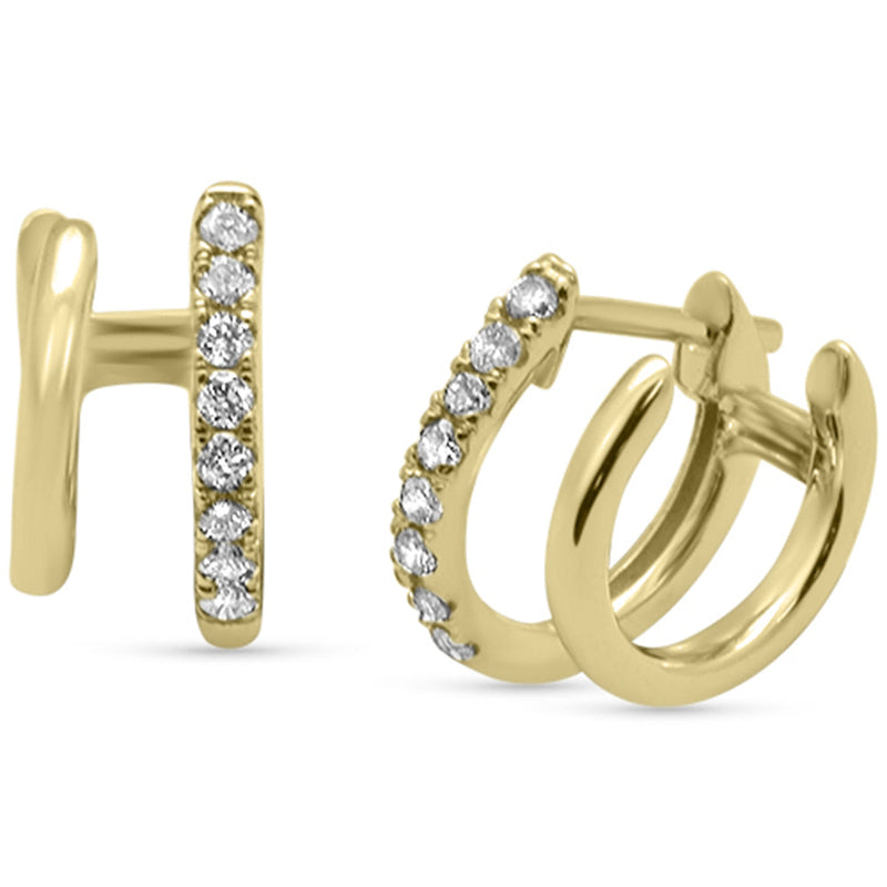SPECIAL! .23ct G SI 14K Yellow Gold Diamond Double Hoop Earrings