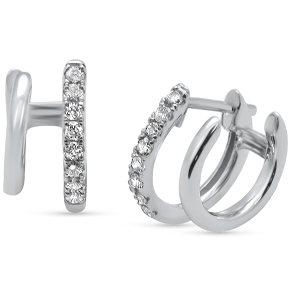 SPECIAL! .23ct G SI 14K White Gold Diamond Double Hoop Earrings