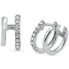 SPECIAL! .23ct G SI 14K White Gold Diamond Double Hoop Earrings