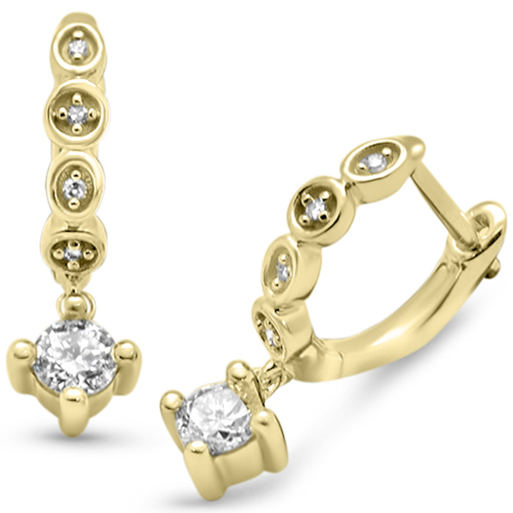 SPECIAL! .33ct G SI 14K Yellow Gold Diamond Dangling Round Diamond Hoop Earrings