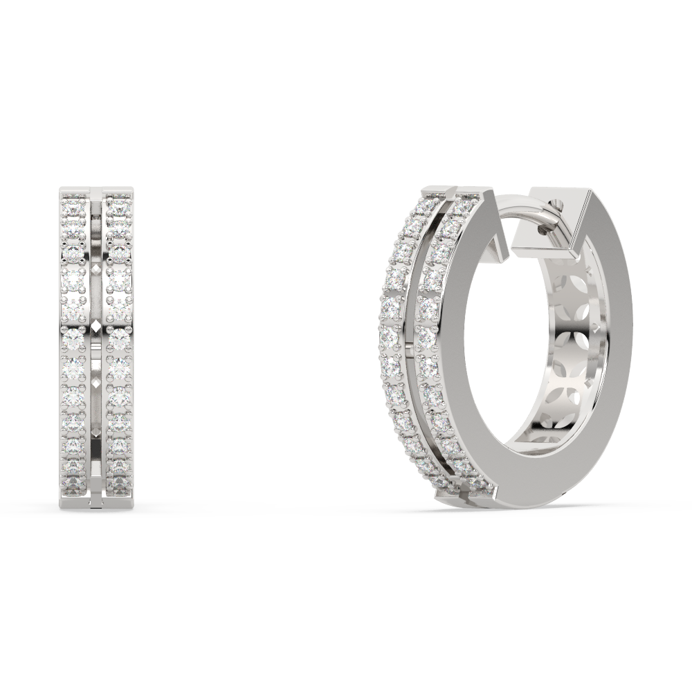 SPECIAL! .16ct G SI 14K White Gold Diamond Hoop Earrings