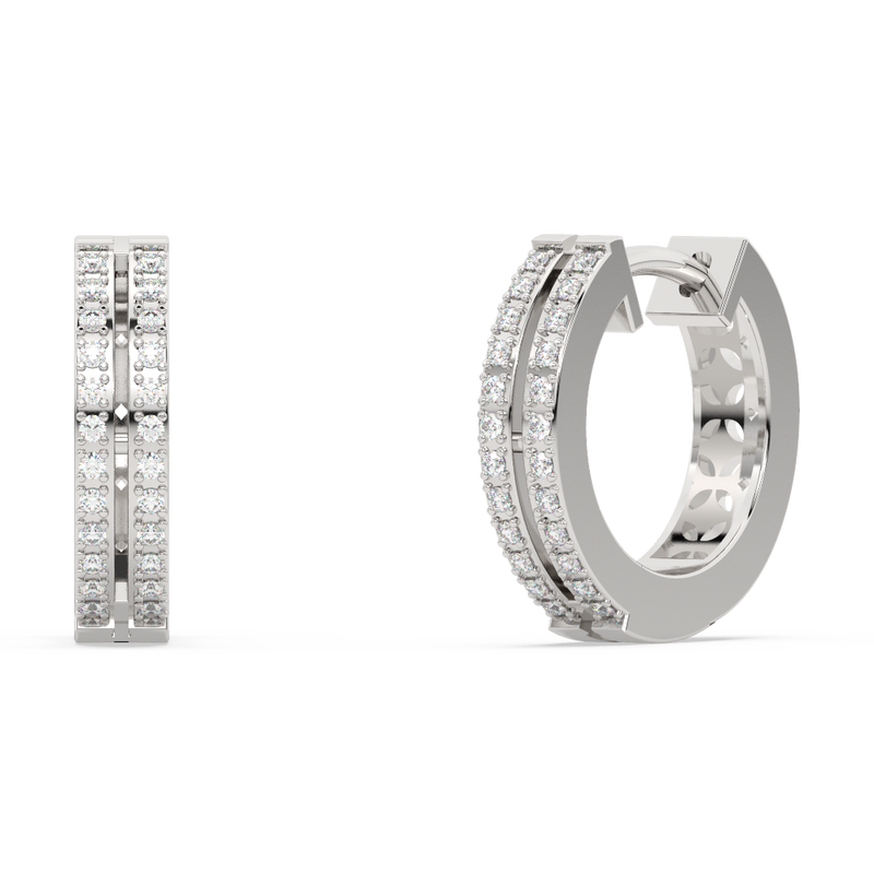 SPECIAL! .16ct G SI 14K White Gold Diamond Hoop Earrings