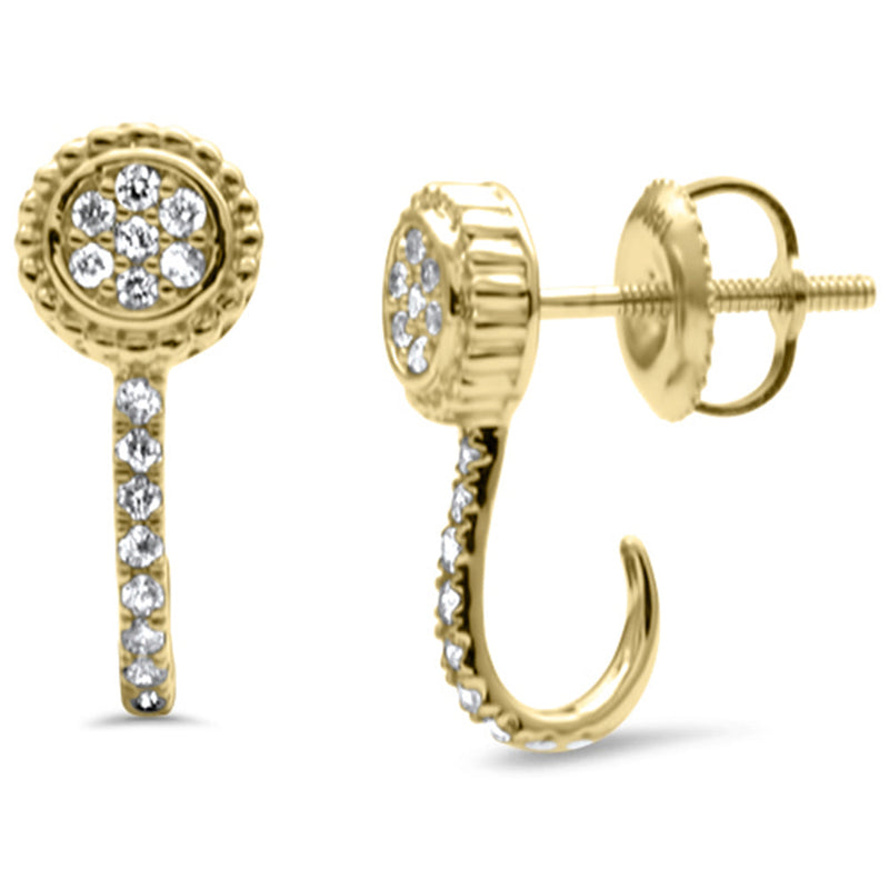 SPECIAL! .20ct G SI 14K Yellow Gold Diamond J Hoop Earrings