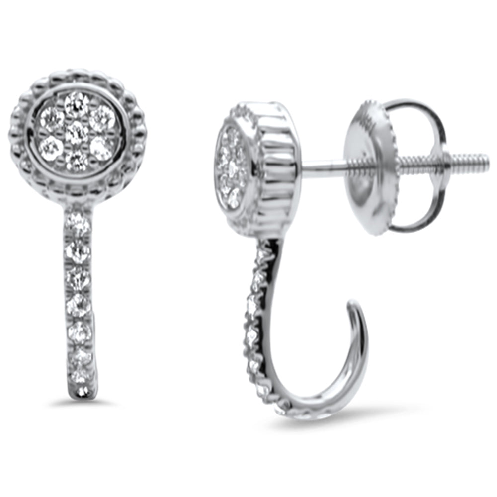 SPECIAL! .21ct G SI 14K White Gold Diamond J Hoop Earrings