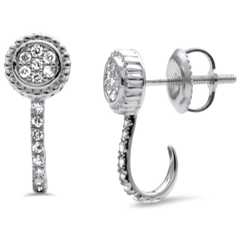 SPECIAL! .21ct G SI 14K White Gold Diamond J Hoop Earrings