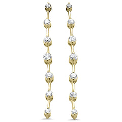 SPECIAL! .92ct G SI 14K Yellow Gold Diamond Dangling Bar Earrings