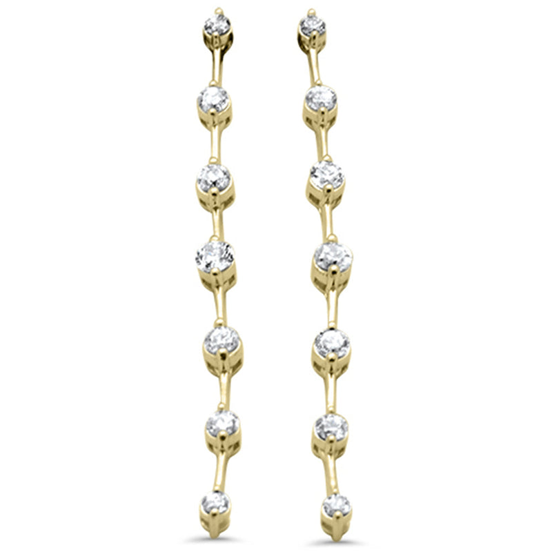 SPECIAL! .92ct G SI 14K Yellow Gold Diamond Dangling Bar Earrings