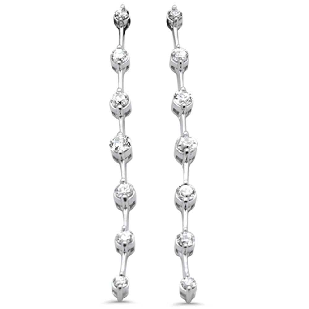 SPECIAL! .90ct G SI 14K White Gold Diamond Dangling Bar Earrings