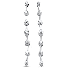 SPECIAL! .90ct G SI 14K White Gold Diamond Dangling Bar Earrings