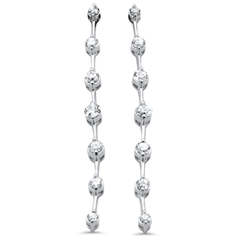 SPECIAL! .90ct G SI 14K White Gold Diamond Dangling Bar Earrings