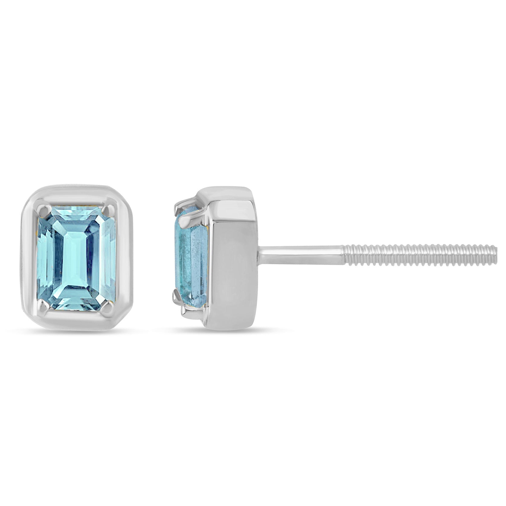 .36ct G SI 14K White Gold Aquamarine Gemstone Earrings