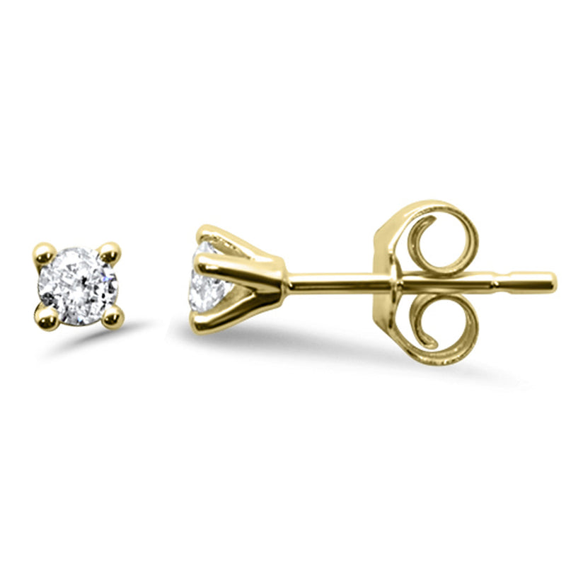 0.20ct G SI 14K Yellow Gold Diamond Solitaire Stud Earrings