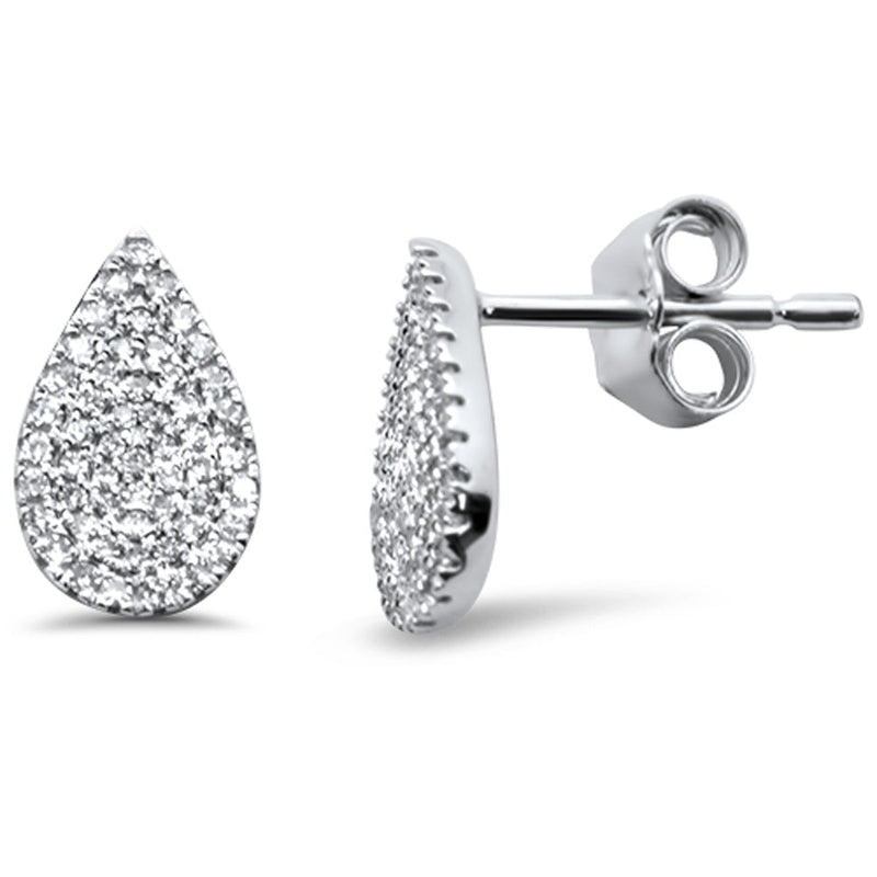 .22ct G SI 14K White Gold Diamond Pear Shaped Stud Earrings