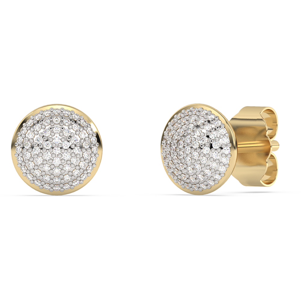 SPECIAL!.18ct G SI 14K Yellow Gold Diamond Round Earrings