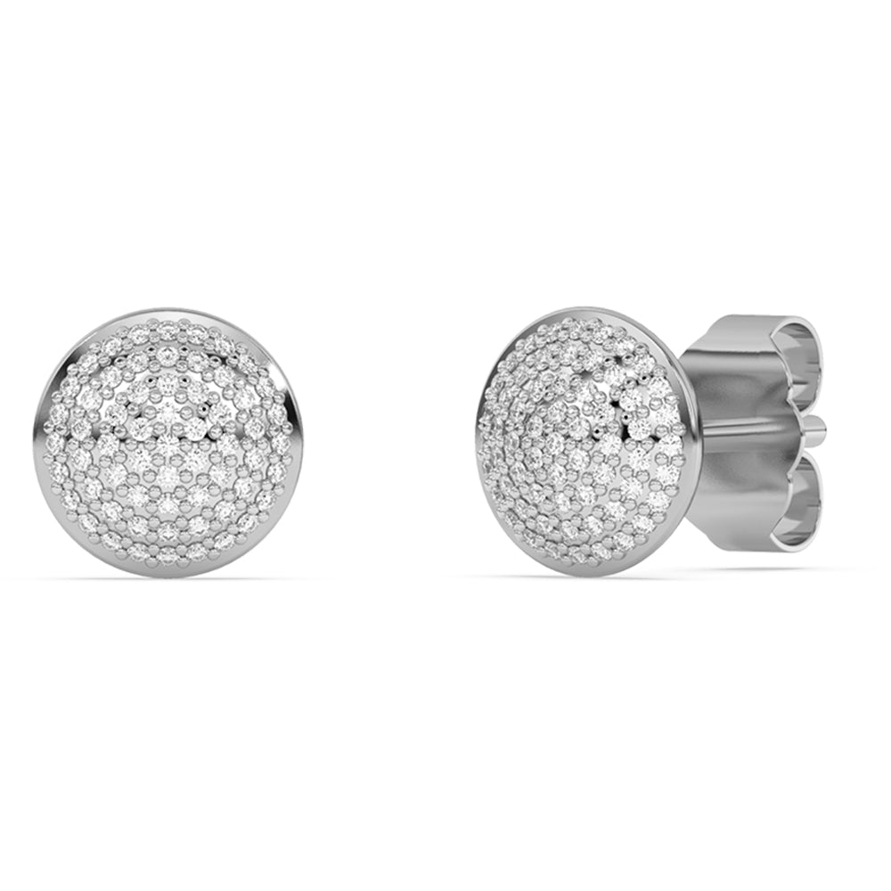 SPECIAL!.18ct G SI 14K White Gold Diamond Round Earrings