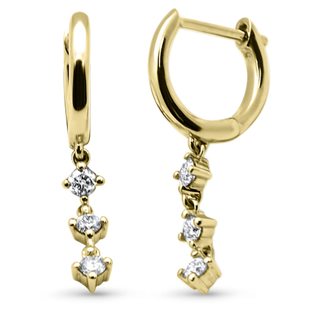 SPECIAL! .22ct G SI 14K Yellow Gold Diamond Dangling Hoop Earrings
