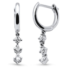 SPECIAL! .22ct G SI 14K White Gold Diamond Dangling Hoop Earrings